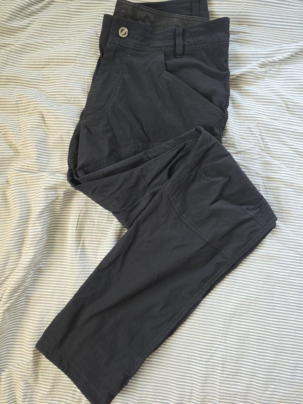 KUHL Renegade Rock Hiking Pants Black 5603 Tapered Leg Nylon Mens Mint 34x36